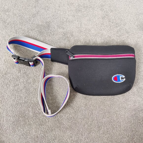 Champion Men's Belt Bag Black Blue Adjustable Waist Bag Outdoor Casual Daily - Picture 1 of 5